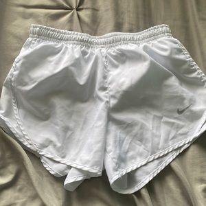 White Nike shorts, in size child small